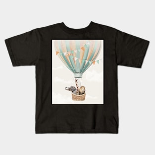 Hot air balloon animal adventures Kids T-Shirt